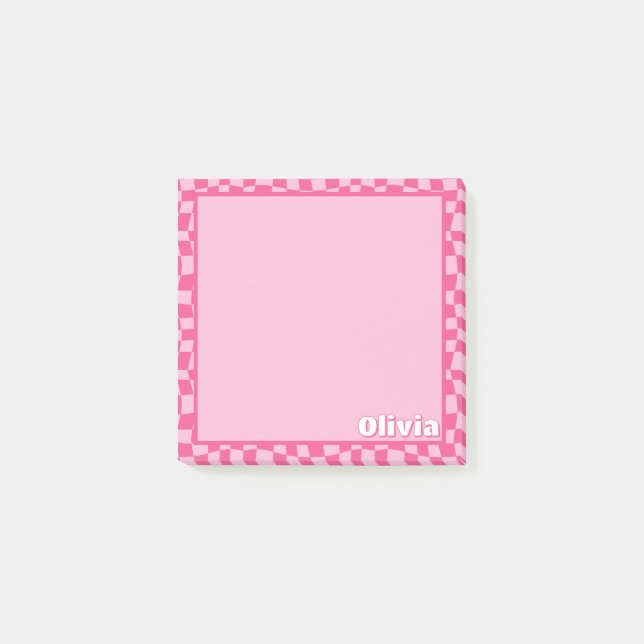Notas Post-it® Pink Checkered Preppy (Anverso)