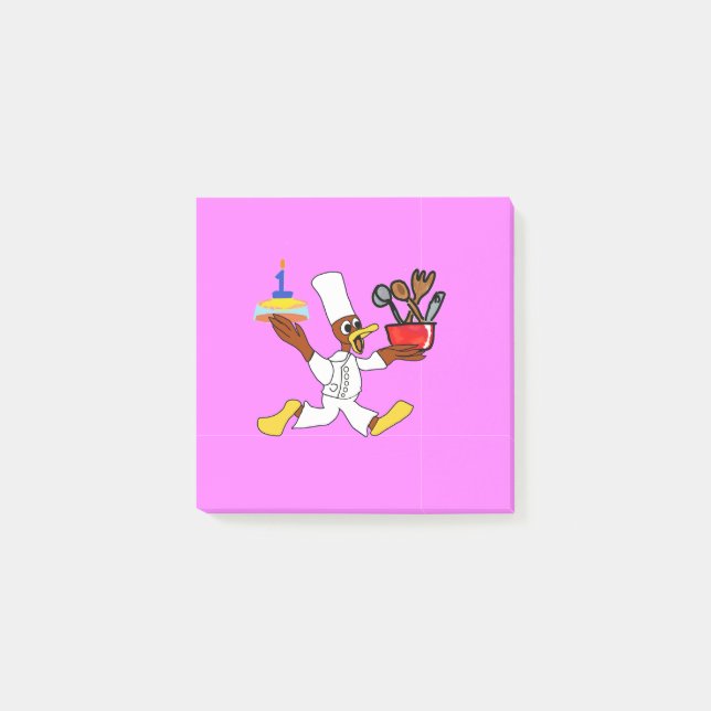 Notas Post-it® Pink Chef Ducky Kazoo Notes (Anverso)