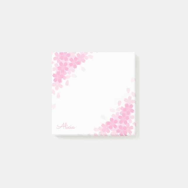 Notas Post-it® Pink Cherry Blossom Personalizado 3x3 Publicar not (Anverso)