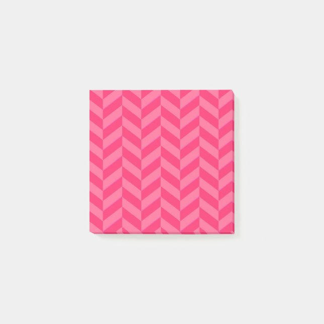 Notas Post-it® Pink Chevron Stylish Sticky Notes for Organizing (Anverso)