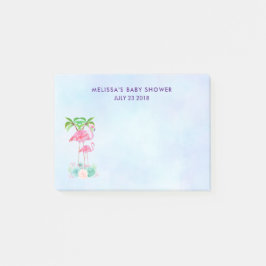 Notas Post-it® Pink Flamingo Momma & Baby with Palm Trete