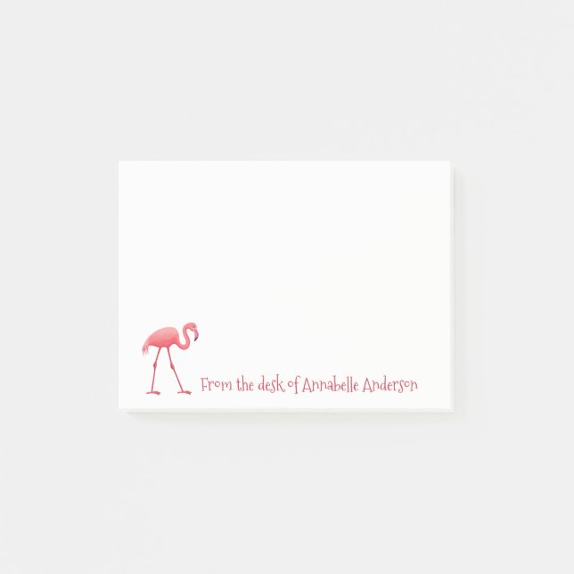 Notas Post-it® Pink Flamingo Personalize Post-it Notes (Anverso)