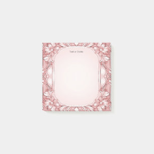 Notas Post-it® Pink Floral Frame Post escribe