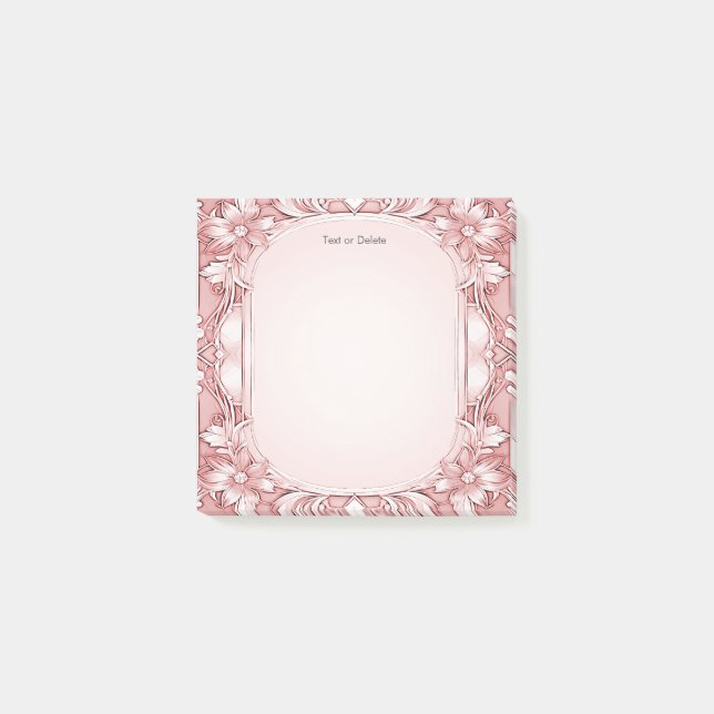 Notas Post-it® Pink Floral Frame Post escribe (Anverso)