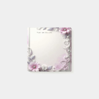 Notas Post-it® Pink Floral Frame Post it Notes