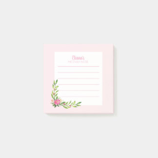 Notas Post-it® Pink Floral Mitzvah Nota: 3x3 Sticky Pad Post-it N