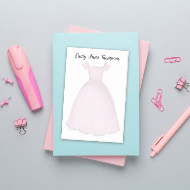 Notas Post-it® Pink Flower Girl Cute Personalized  (Pink flower girl personalized post it notes. perfect for bridal party gifts.)