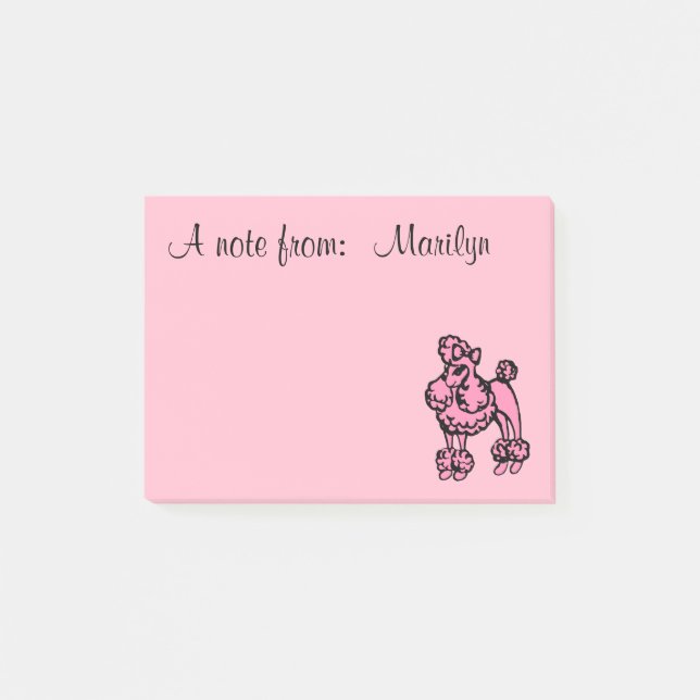Notas Post-it® Pink French Poodle Post It Notes Gift (Anverso)