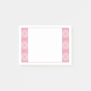 Notas Post-it® PINK HEART QUILT 4x3 Post It Notepad
