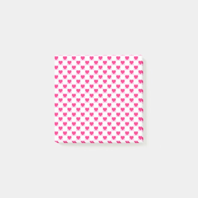 Notas Post-it® Pink Heart Valentine's Day Gift, Heart Pattern (Anverso)