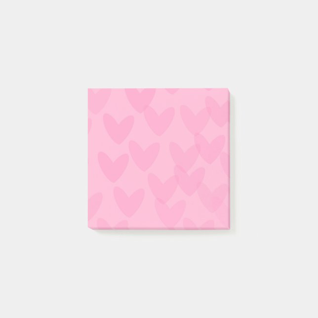 Notas Post-it® Pink Hearts Sticky (Post it) Notes (Anverso)