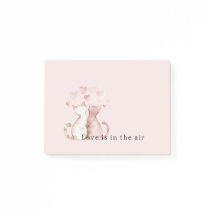 Pink Hearts White Cats Love  