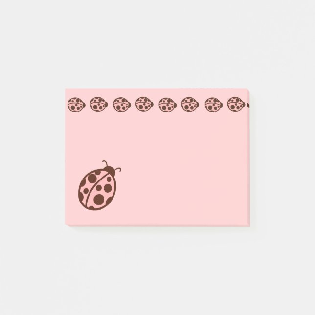 Notas Post-it® Pink Ladybug Post It Notes Gift (Anverso)