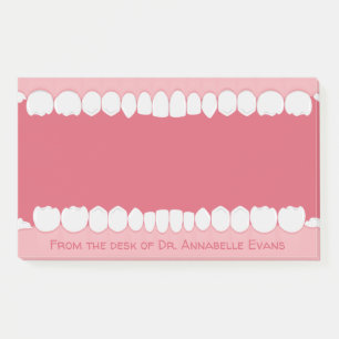 Notas Post-it® Pink Mouth with Teeth Personalize Post-it Notes: