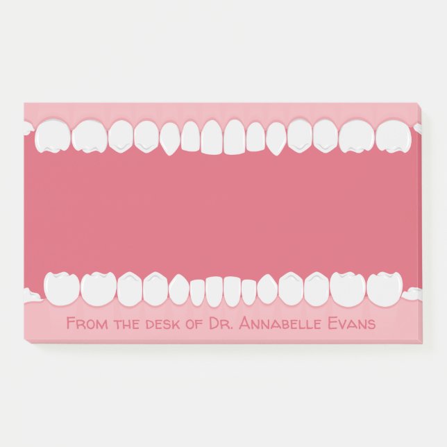 Notas Post-it® Pink Mouth with Teeth Personalize Post-it Notes: (Anverso)