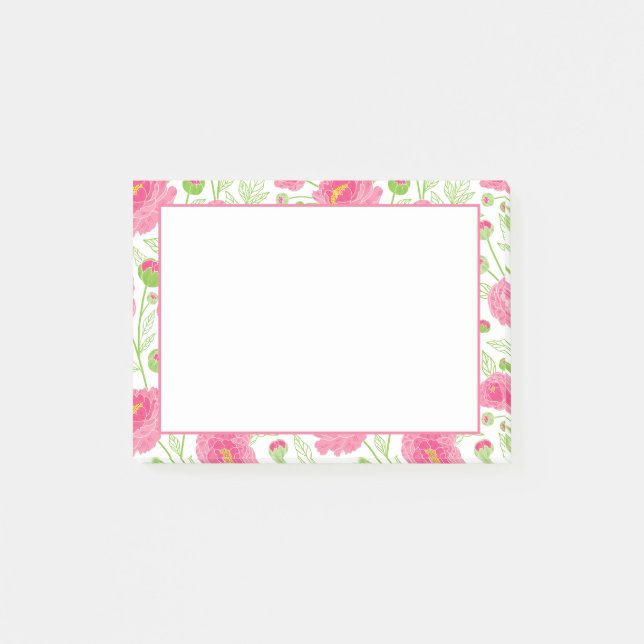 Notas Post-it® Pink Peonies Garden (Anverso)