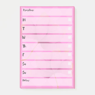 Notas Post-it® Pink Post-It Note Simple Weekly Planner
