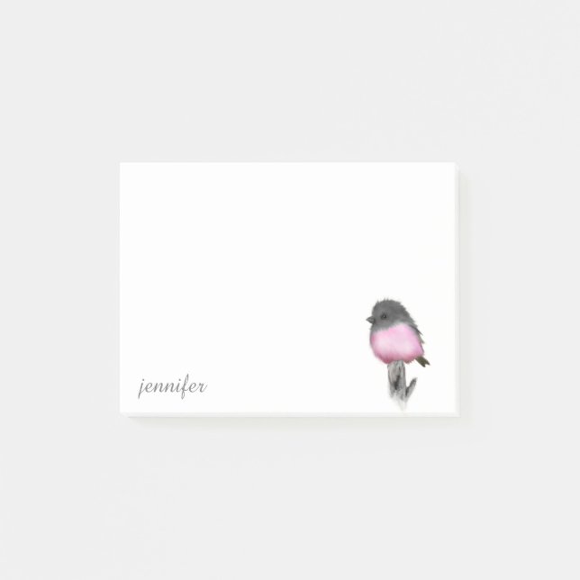 Notas Post-it® Pink Robin Bird Post-it® Note (Anverso)