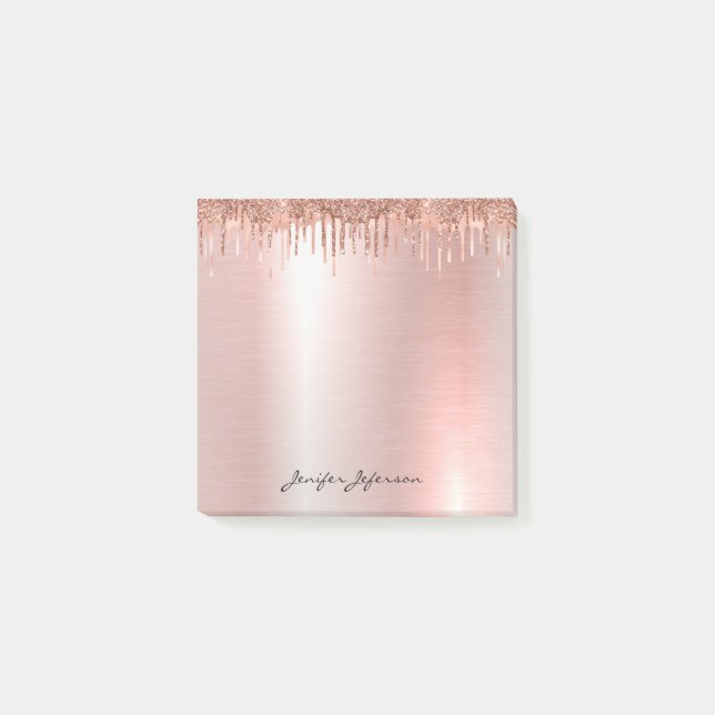Notas Post-it® Pink Rose Gold Name Post-it® Notes (Anverso)