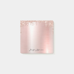 Notas Post-it® Pink Rose Gold Name Post-it® Notes