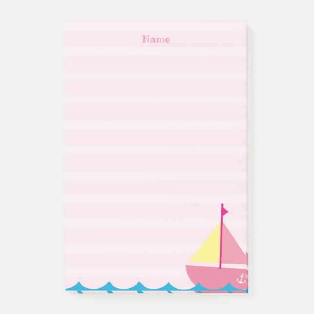 Notas Post-it® Pink Sail Boat escribe (Anverso)