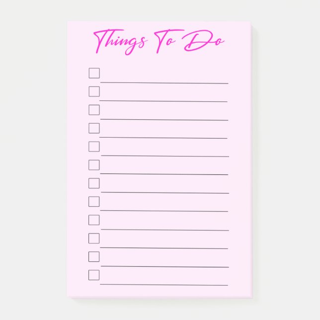Notas Post-it® Pink Things To Do (Anverso)