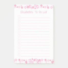Notas Post-it® Pink To Do List 4x6 Personalizado Post It Notes