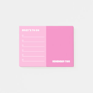 Notas Post-it® Pink To Do y Remember Notes