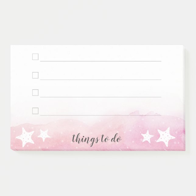 Notas Post-it® Pink Water Wave Starfish Mermaid To Do List (Anverso)
