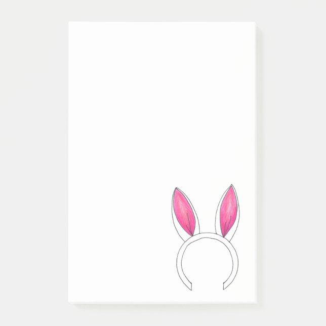Notas Post-it® Pink White Cute Semana Santa Conejo Ears Animal (Anverso)