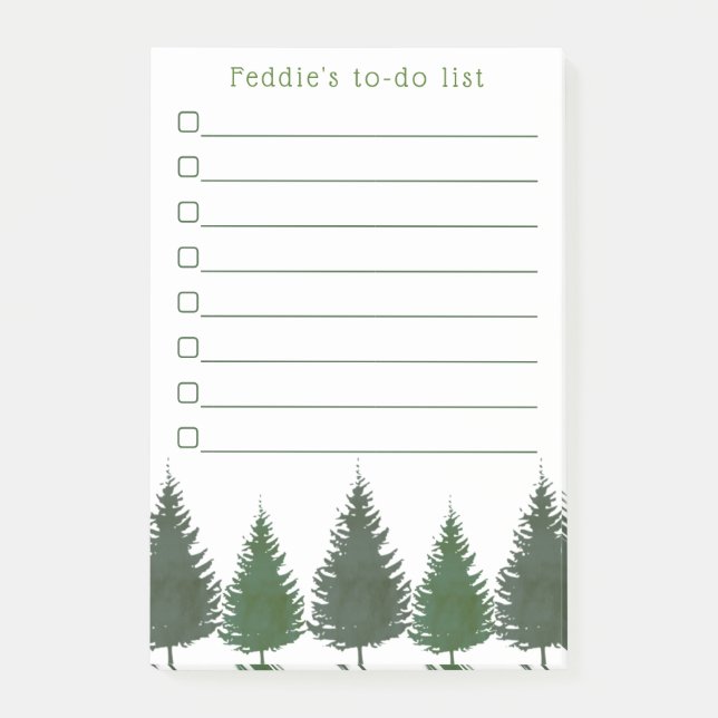 Notas Post-it® Pinos de bosques simples (Anverso)