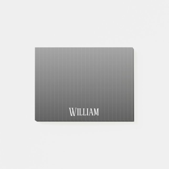 Notas Post-it® Pinstripes negras personalizadas (Anverso)