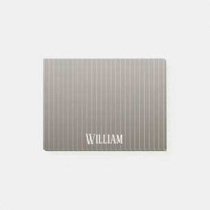 Notas Post-it® Pinstripes retro castaño personalizado
