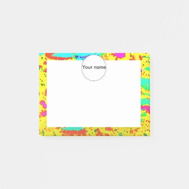 Notas Post-it® Pintar salpicaduras en un fondo amarillo (Anverso)