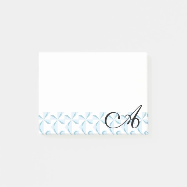 Notas Post-it® Pintas de azul cielo inicial personalizadas (Anverso)