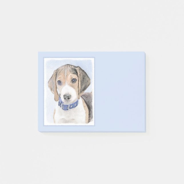 Notas Post-it® Pintura Beagle - Arte Perro Original Cuto (Anverso)