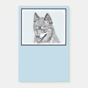 Notas Post-it® Pintura de Alaskan Klee Kai - Arte Perro Original.