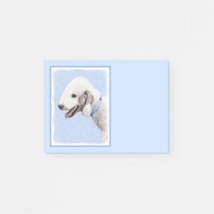Notas Post-it® Pintura de Bedlington Terrier - Original Perro Art