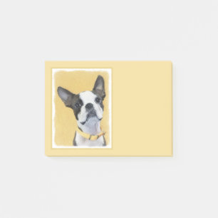 Notas Post-it® Pintura de Boston Terrier - Arte de Perro Original