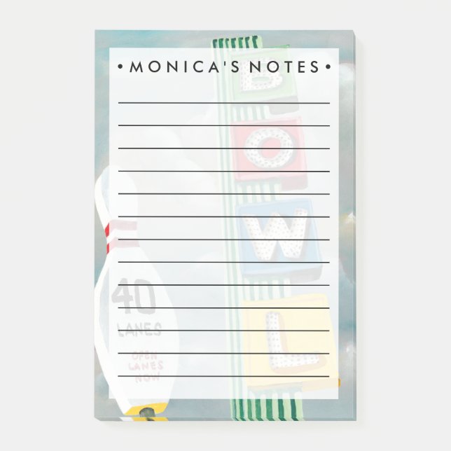 Notas Post-it® Pintura de Bowling Alley (Anverso)