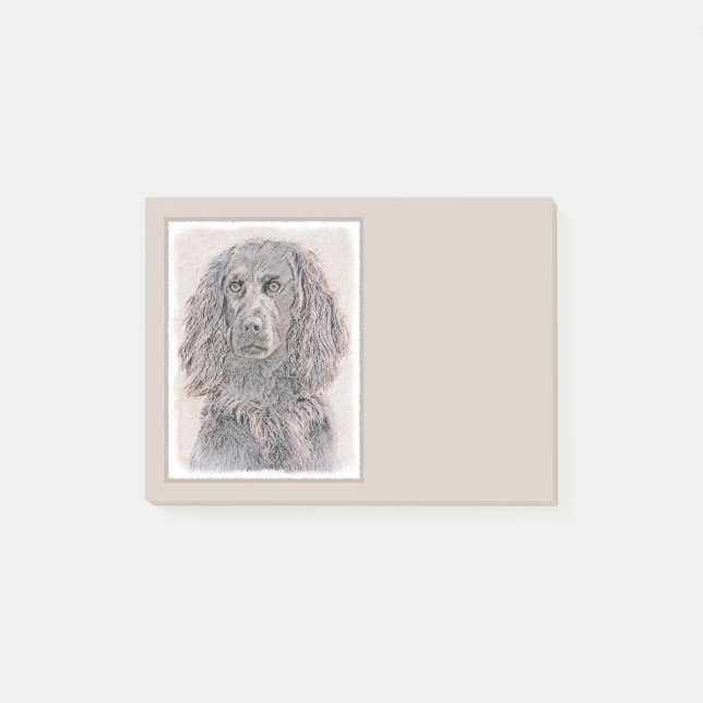 Notas Post-it® Pintura de Boykin Spaniel - Arte de Perro Original (Anverso)