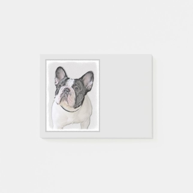Notas Post-it® Pintura de Bulldog francés (Brindle Pied) - Arte d (Anverso)