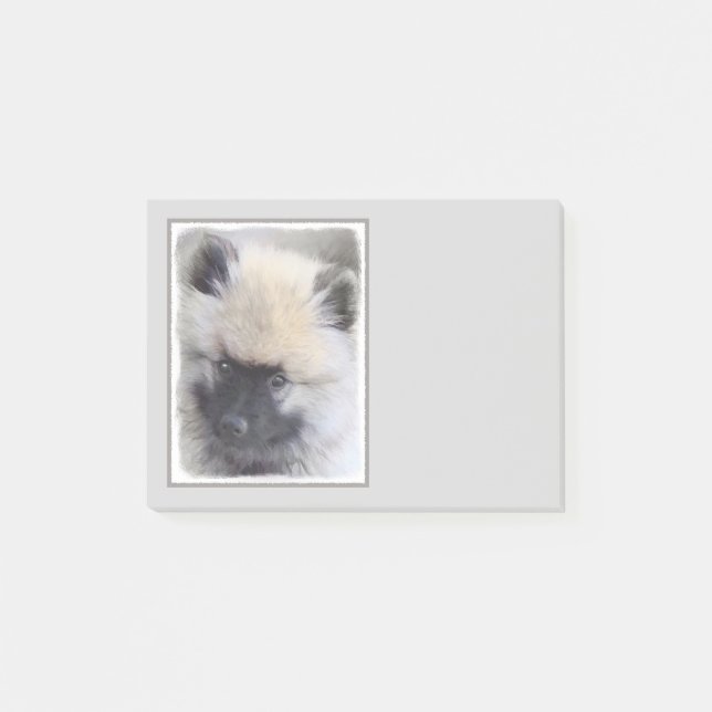 Notas Post-it® Pintura de cachorro de Keeshond - Arte de perro or (Anverso)