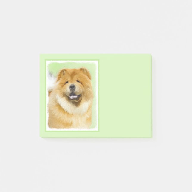 Notas Post-it® Pintura de Chow Chow - Arte Perro Original. (Anverso)