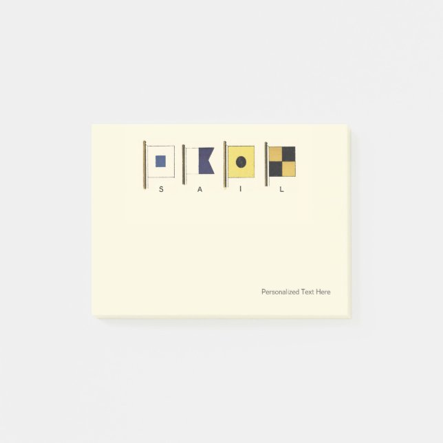 Notas Post-it® Pintura de cuatro banderas con vela escrita debajo (Anverso)