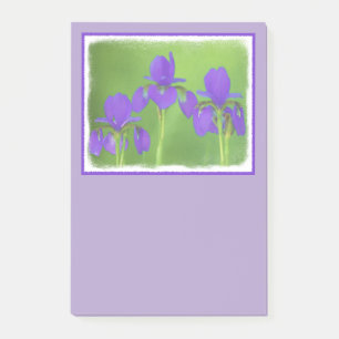 Notas Post-it® Pintura de iris morado - Arte de flores original