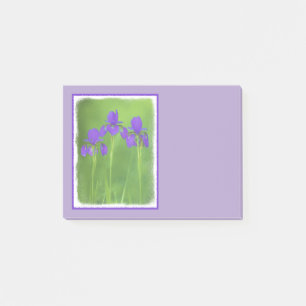 Notas Post-it® Pintura de iris morado - Arte de flores original