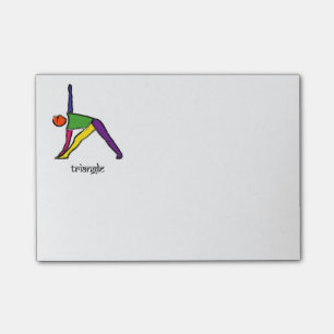Notas Post-it® Pintura de la actitud de la yoga del triángulo co