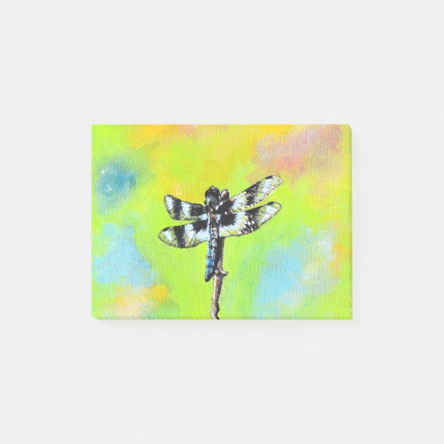 Notas Post-it® Pintura de la libélula que sumerge (Anverso)