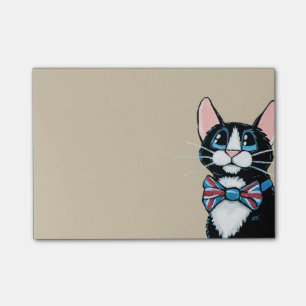 Notas Post-it® Pintura de la pajarita del gato BRITÁNICO